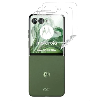Abbildung von GIOPUEY [3 Stück Rückseite Folie Kompatibel mit Motorola Razr 50 Ultra, Ultra Dünn Flexibles TPU, Kratzfest, Kompatible Hülle, ölbeständig, Glatt Transparent