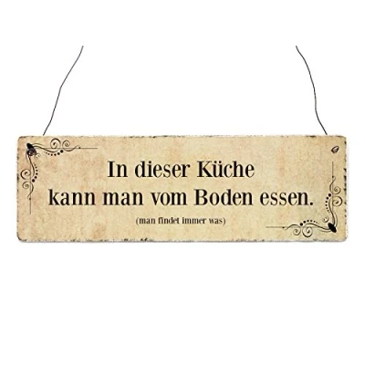 Abbildung von Interluxe Holzschild Dekoschild IN Dieser KÜCHE KANN Man VOM Boden Essen Shabby Vintage Geschenk