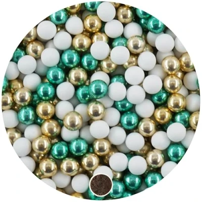 Abbildung von EinsSein 1kg Schokokugeln Mix mini weiss gold grün metallic 1 cm Gastgeschenke Hochzeit, Taufe, Kommunion, Weihnachten perfekt für Reagenzgläser Alternative Schokolinsen, Hochzeitsmandeln