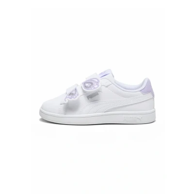 Abbildung von Puma Smash Sneakers Sneaker low für Kinder, Größe: 27.5, White vivid violet silver Schuhe