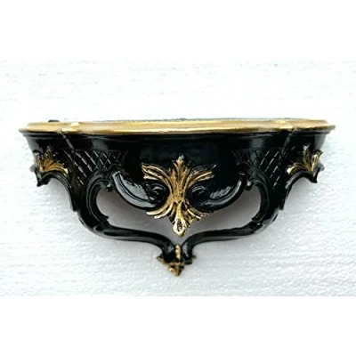 Abbildung von Barock Wandkonsole, Konsole, Spiegelkonsole, Ablage, 30 x 16 schwarz Gold Antik Still