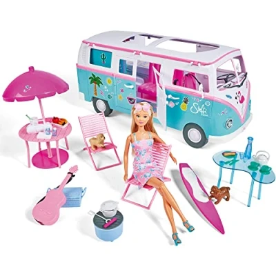Abbildung von Playset Bambola Simba Steffi Love Camper Hawaii