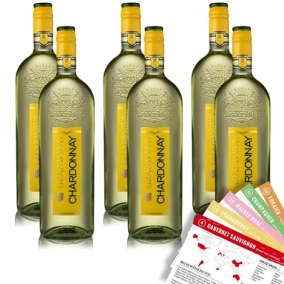 Abbildung von Grand Sud Chardonnay, trocken, sortenreines Weinpaket + VINOX Winecards (6x1,0l)