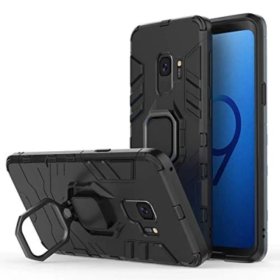 Abbildung von Kompatibel mit Galaxy S9 Hülle, Ring Ständer Magnetischer Handyhalter Auto Caseme Schutzhülle Case für Samsung (Schwarz)