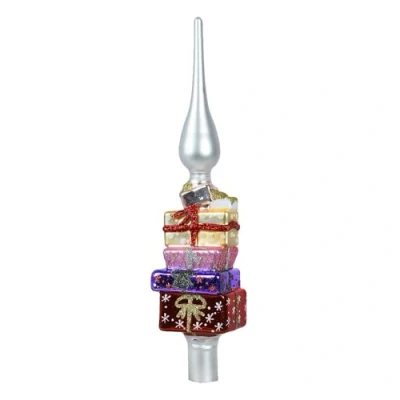 Abbildung von zeitzone Christbaumspitze Geschenkpäckchen Bunt Echt Glas Weihnachtspäckchen 31cm