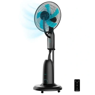 Abbildung von Cecotec Wasservernebler Ventilator mit Fernbedienung EnergySilence 490 Freshessence, 90 W, Durchmesser 40,6 cm, 5 Flügel, 2,8 l Tank, 7,5 Stunden Timer, LED Anzeige und Oszillation