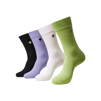 Abbildung von Urban Classics Heart 4 PACK Socken, Herren, Größe: 35 38, Black lilac lime white