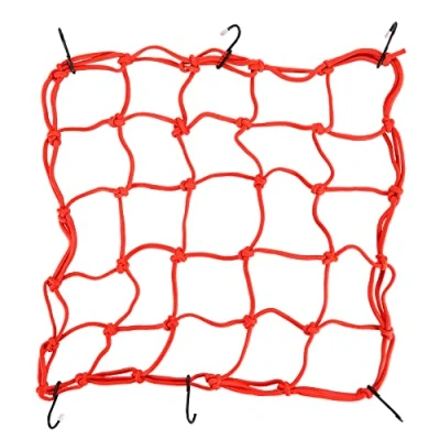Abbildung von GOOFIT 38,1 x cm Gummizug Bungee Gepäck Cargo Net mit Haken halten Sie Ersatz für Motorräder Motorrad geländefahrzeugen Cars Trucks (rot)