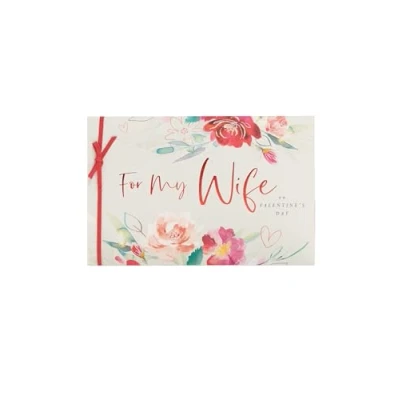 Abbildung von UK Greetings Valentinstagskarte für Ehefrau rosa Blumendesign