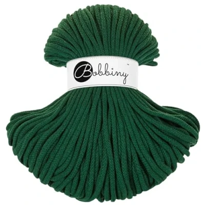Abbildung von Bobbiny Makramee Flechtkordel, 5 mm, 100 m, Dunkelgrün (Pine Green)