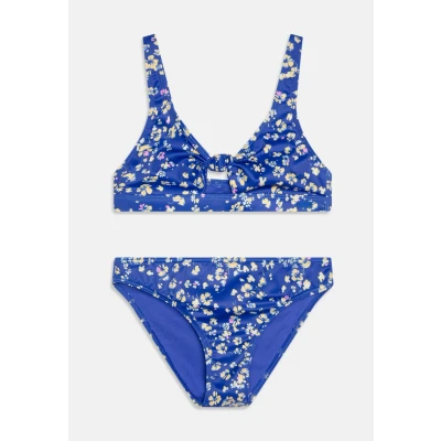 Abbildung von Roxy Shadow Floral Bralette Bikini für Kinder, Größe: 176, Dazzling blue/coastline ditsy