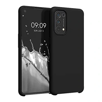 Abbildung von kwmobile Hülle kompatibel mit Oppo Find X3 Lite Silikon Handy Case Handyhülle weiche Oberfläche kabelloses Laden Schwarz