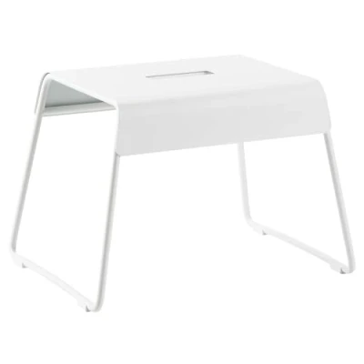 Abbildung von Zone Denmark A Stool, Hocker aus Stahl, Kleiner Schemel/Trittschemel für Kinder und Erwachsene, Tritthocker, rutschfest, 39 x 30 27,5 cm, Weiß