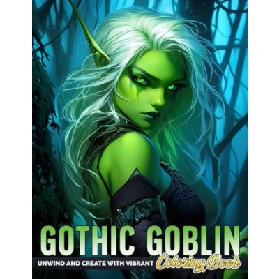 Abbildung von Gothic Goblin Coloring Book: An Adult Page With Hauntingly Beautiful Illustrations Featuring Mythical Creatures and Fantasy Designs For Stress Relief Relaxation