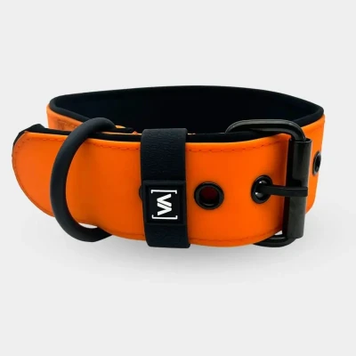 Abbildung von VITOMALIA® HydroTex 5cm Breites Halsband Für Große Hunde, Wasserabweisendes Hundehalsband mit Komfort Innenfütterung, Strapazierfähig &amp; Langlebig Aktivn Hund (5cm/L = 45cm 55cm, Orange)