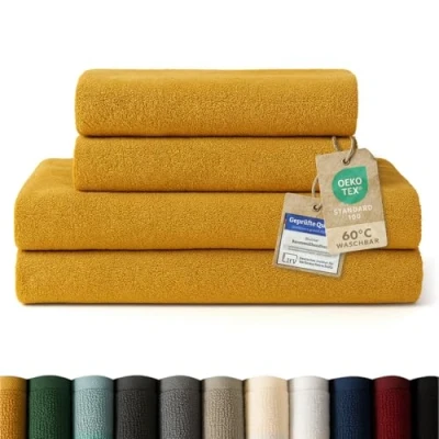 Abbildung von Blumtal Handtuch Set Premium 4 oder 6 TLG. Frottier 100% Baumwolle, Frottee (Set, St), Oeko TEX Zertifiziert