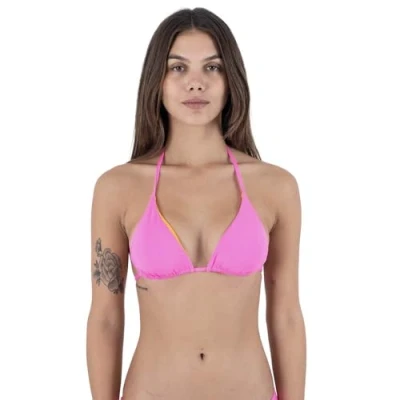 Abbildung von Hurley Damen Solid Rvsb Basic Tri Top Bikinioberteil, Blue Beat/Neon Lime, S