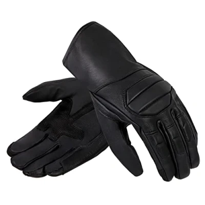 Abbildung von OZONE MOTO Rookie II Motorradhandschuhe Herren Ziegenleder Stoßabsorbierende Schaumstoffeinsätze Anatomische Konstruktion Touchscreen freundliche Pads