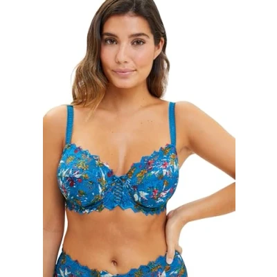 Abbildung von SANS COMPLEXE Damen Arum Mosaic Full Coverage Bra, Blauer Blumendruck Von Mykonos, 90C EU