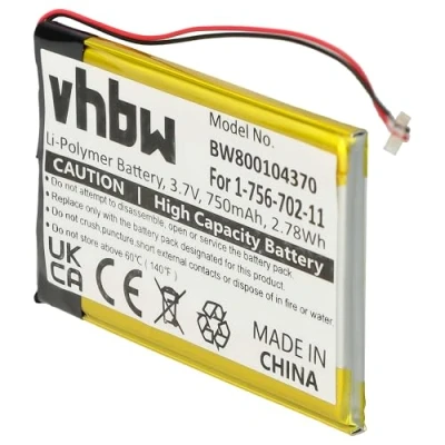 Abbildung von vhbw Akku kompatibel mit Sony NW A808B, S639, S639F, NWZ 820, A720 MP3 Player Musik (750mAh, 3,7V, Li Ion)