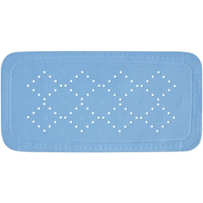 Abbildung von Spirella Duschmatte Badematte Badewannenmatte Badewanneneinlage antibakteriell rutschfest mit Saugnäpfen Alaska Hellblau ca. 36 x 71 cm