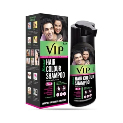 Abbildung von VIP 5 in 1 Hair Colour Shampoo Base Color Black (180 ml)