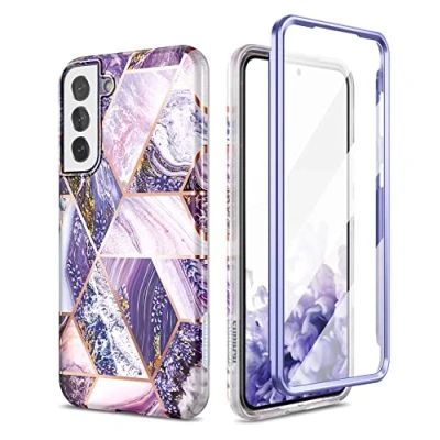 Abbildung von SURITCH Kompatibel mit Samsung Galaxy S22 Plus Hülle 360 Grad Hüllen Integriertem Displayschutz Komplettschutz Handyhülle Schutzhülle für 5G 6.6 Zoll (Lavendel lila)