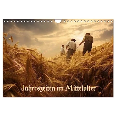 Abbildung von Jahreszeiten im Mittelalter (Wandkalender 2025 DIN A4 quer), CALVENDO Monatskalender