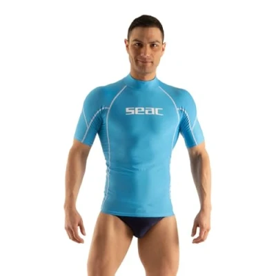 Abbildung von Seac RAA Short Evo Man Rash Guard UV Schutz Shirt zum Schnorcheln und Schwimmen Kurzarm für Herren