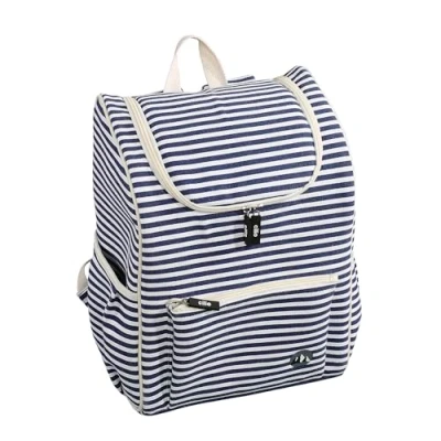Abbildung von Cilio Isolierrucksack OCEANO 14 L Fassungsvermögen Kühltasche mit gepolsterten Schultergurten Polyester, aufgeschäumte Folie Kühlrucksack Fronttasche und 2 Seitentaschen Weiß blau
