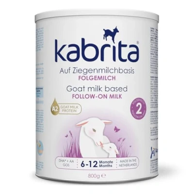 Abbildung von KABRITA Ziegenmilch Folgemilch 6 12 Monate Hochwertige Babynahrung Baby Milch, nahrhaft* und sanft zum Babybauch Inhalt: 800g Milchpulver