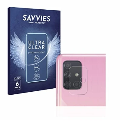 Abbildung von Savvies 6 Stück Schutzfolie für Samsung Galaxy A51 (NUR Kameraschutz) Displayschutz Folie Ultra Transparent