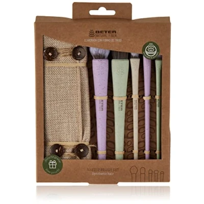 Abbildung von Beter Natürliches Make up Set Fiber mit 5 Pinseln und aus Kunsthaar, ideal als Geschenk