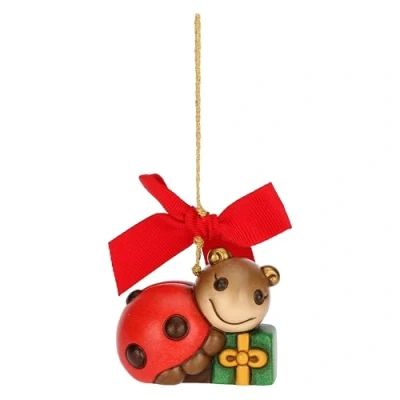 Abbildung von THUN, Weihnachtsschmuck Marienkäfer Ella aus hochwertiger Keramik, Kollektion Weihnachten, Weihnachtsdekoration für Sammler, Geschenkidee 5,4 x 3,8 4,5 cm