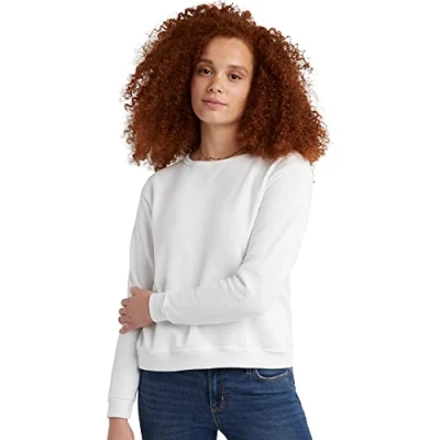 Abbildung von Hanes Damen Women&#039;s Fleece V Notch Sweatshirt Hemd, Weiß, Medium