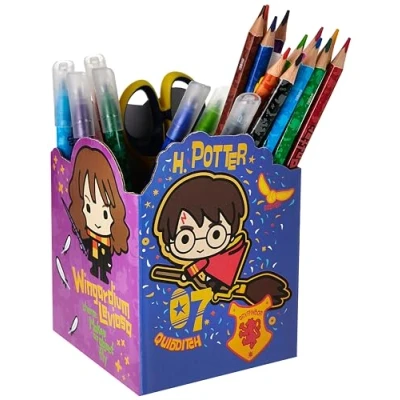 Abbildung von Maped Zeichenset Harry Potter Kollektion 35 Teile zum Basteln inklusive Kinderschere, Buntstifte, Farbmarker, Aufkleber und 1 Stifthalter Zusammenbauen