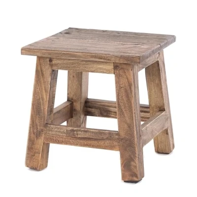 Abbildung von DESIGN DELIGHTS Hocker Fusshocker PALO, 27x26cm (HxB), rustikaler Holzhocker Mahagoni