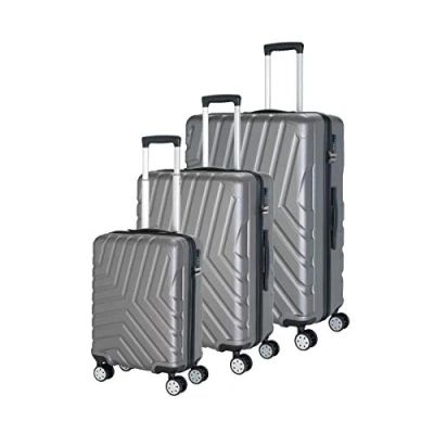 Abbildung von LAGUNA BEACH Toscana Koffer Set Größe (M, L, XL) Reisekoffer mit Handgepäckkoffer, mittelgroßem und großem Hartschalenkoffer, TSA Zahlenschloss &amp; voll versenkbarer Teleskopstange