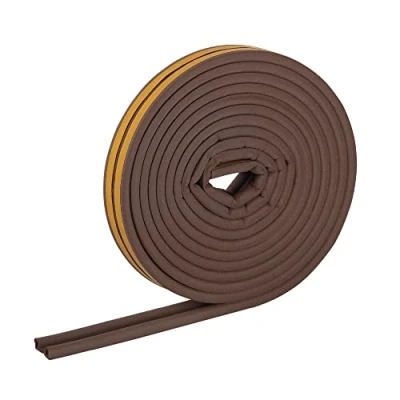 Abbildung von HELPMATE Dichtungsband selbstklebend für Fenster &amp; Türen Fensterdichtung/Türdichtung zum Isolieren von Spalten mit 2,5 bis 5 mm Breite Dichtband 9 x 5,5 (P Profil 18 Meter Braun)