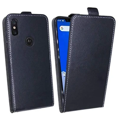 Abbildung von cofi1453 Klapptasche Schutztasche Schutzhülle kompatibel mit Motorola One Flip Tasche Hülle Zubehör Etui in Schwarz