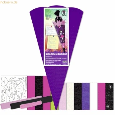 Abbildung von Ludwig Bähr Schultüten Bastelset 68cm Girly