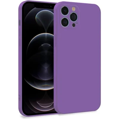 Abbildung von MyGadget Hülle für iPhone 12 Pro Zweilagige Handyhülle mit Kameraschutz Cover Innenfutter &amp; Silikon außen Lila