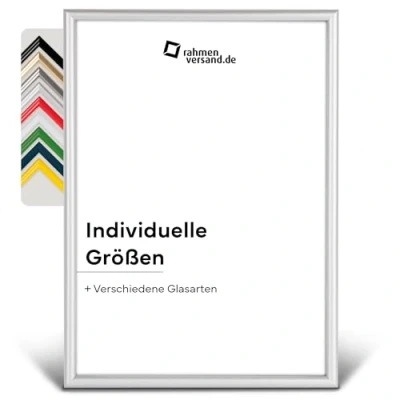 Abbildung von PANORAHMA Bilderrahmen Kunststoff 29,7 x 42 cm (DIN A3), Silber/Bilder Rahmen zum Aufhängen/Kunststoff mit Echtglas
