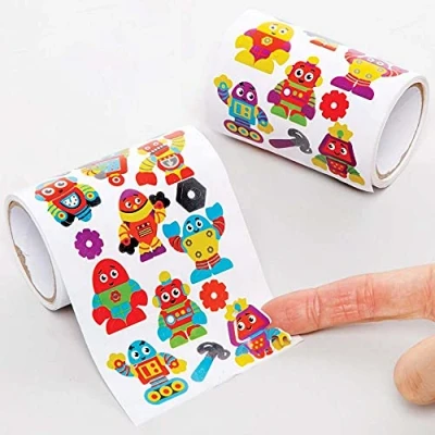 Abbildung von Baker Ross FE384 Roboter Sticker 720 Stück, Großpackung Aufkleber für Kinder zum Basteln, Gestalten und Dekorieren