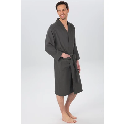 Abbildung von my home Unisex Bademantel &quot;Vanessa&quot;, (1 St.), Taschen, Damen &amp; Herren, Waffelpiqué, leichte Qualität, S 3XL