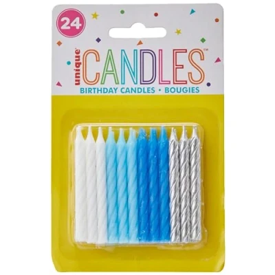 Abbildung von Tortenkerzen Spirale blau mix (24St.)