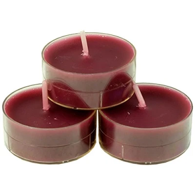 Abbildung von nk candles 20 dänische Teelichter farbig durchgefärbt, Auswahl, von Nordlicht Kontor (Bordeaux Rot)