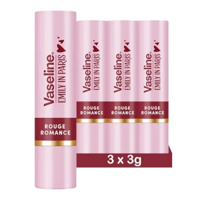 Abbildung von Vaseline x Emily in Paris Rouge Romance Feuchtigkeitsspendender Lippenbalsam Limited Edition (3er Pack Romance)