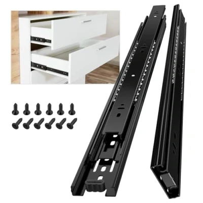 Abbildung von AOLISHENG Schubladenschienen Vollauszug 450mm Kugelauszug Küchenschrank Schubladenführungen Schienen Schubladen Schienensystem Mit 45 kg Tragkraft 1 Paar(2er Set)