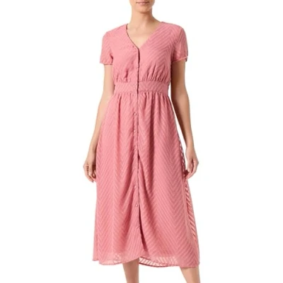Abbildung von VILA MIT Kurzen ÄRMELN Vausschnitt Blusenkleid, Damen, Größe: 34, Old rose